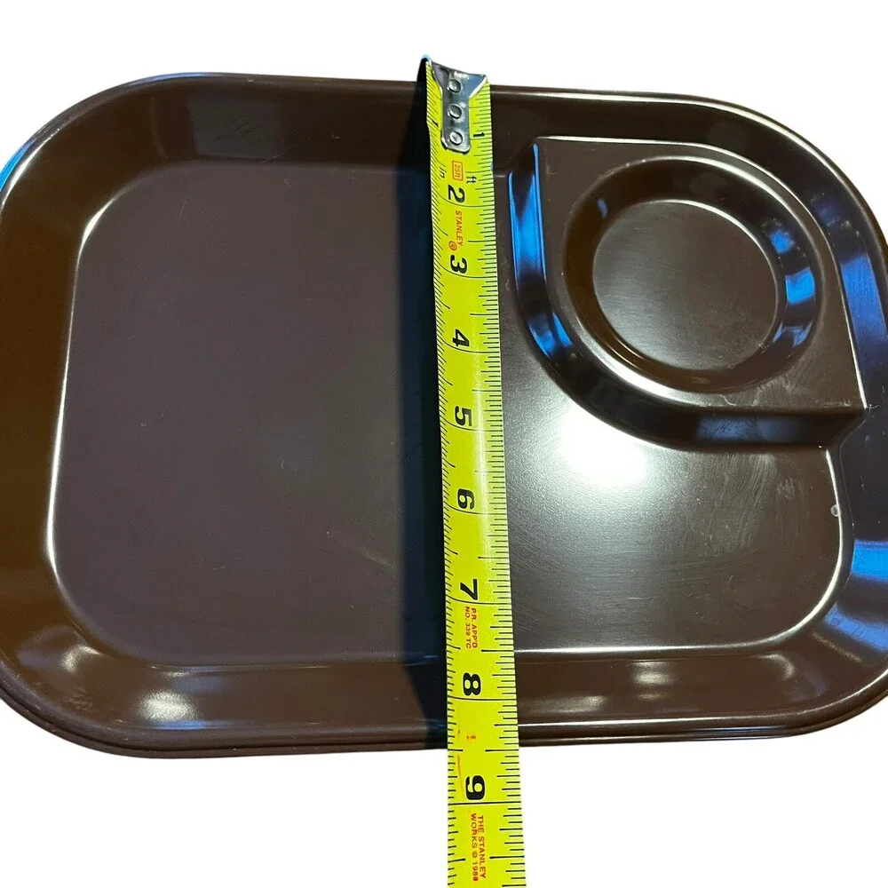 3 VTG Rubbermaid Brown Melamine Snack Trays 11x8